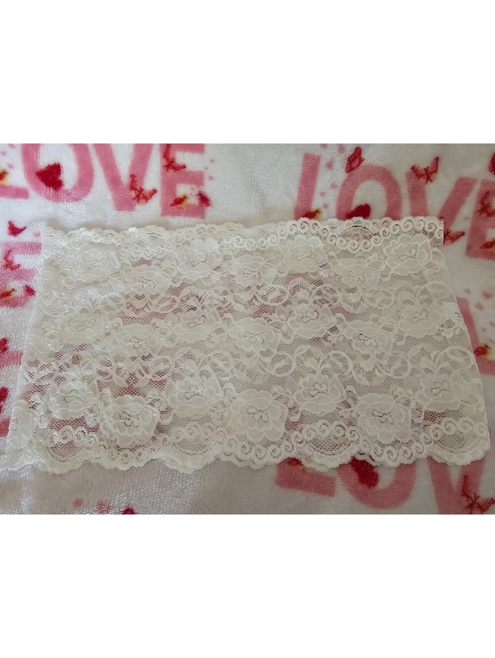 New Lace Tube Top Bandeau Crop Stretch Strapless Bra One Size Floral White Sexy